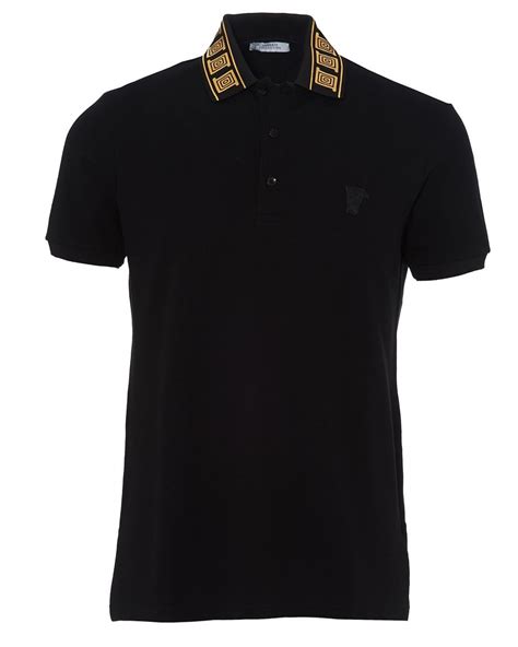 versace polo black and gold|Versace polo shirts for men.